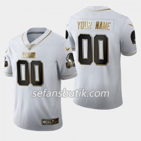Cleveland Browns Tröjor Custom Nike Vit Golden Edition 100th - Herr